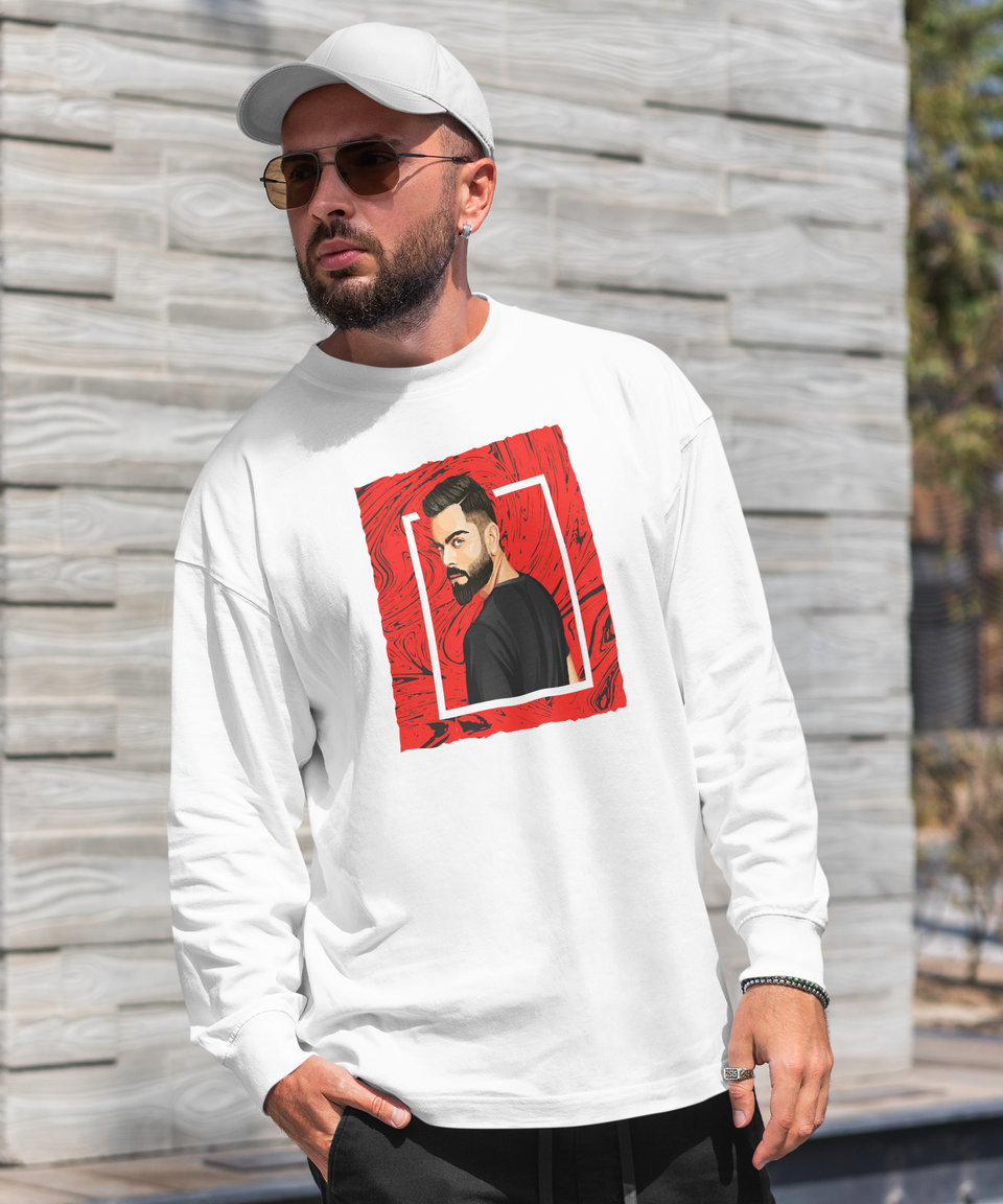 Virat Kohli Cricket White Sweatshirt