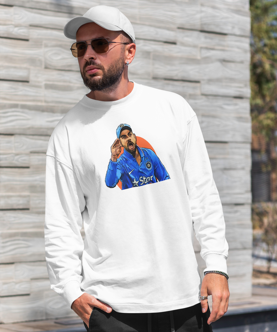 Virat Kohli Cricket White Sweatshirt